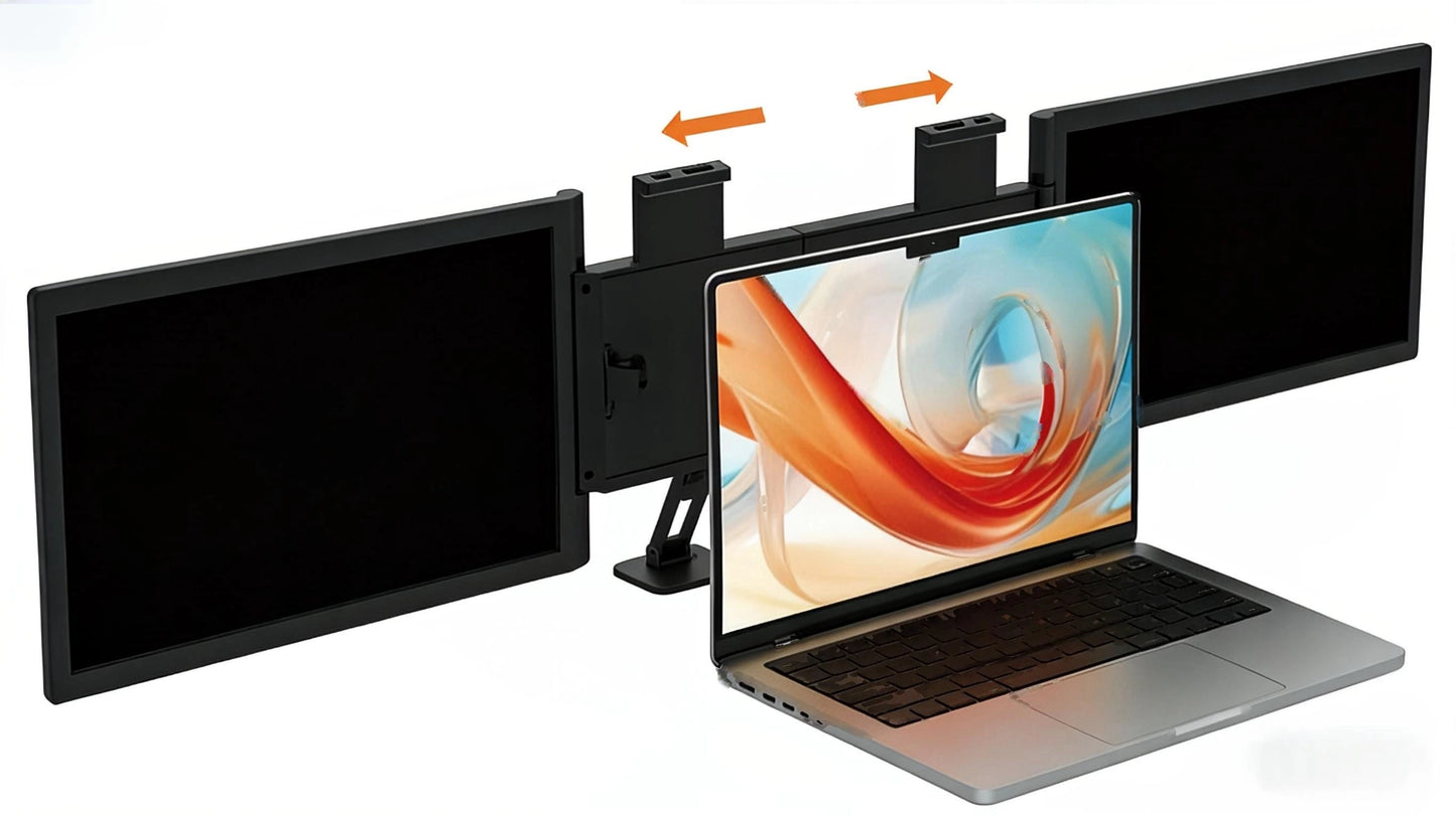 14 inch Triple Screen Extender for MacBook M1 M2 M3, Driverless Portable Dual Monitor for Laptop, Plug and Play Workspace Expansion