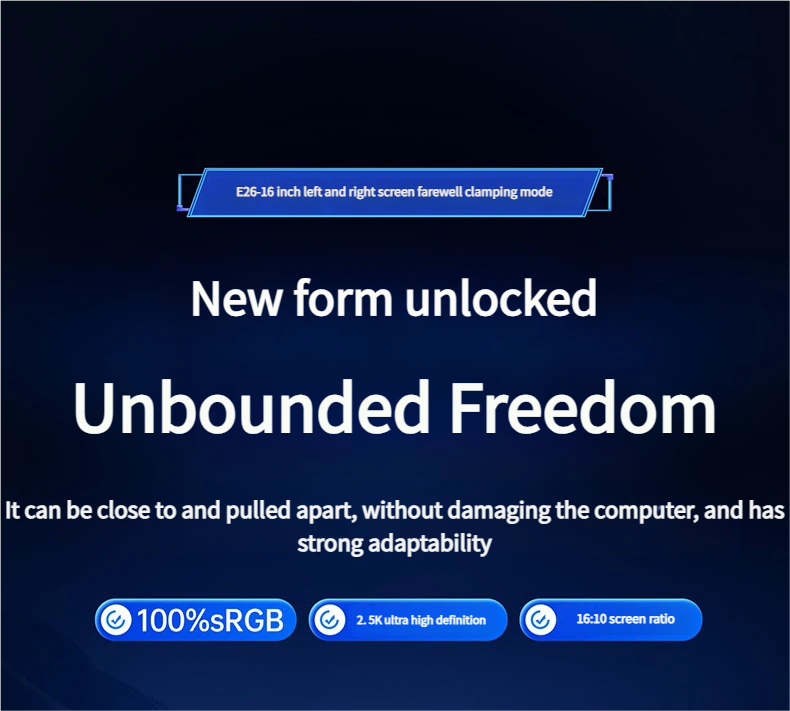 TripleScreenPro 2.5K triple portable monitor for laptop setup