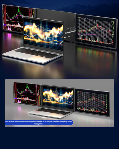 TripleScreenPro 2.5K triple portable monitor for laptop setup