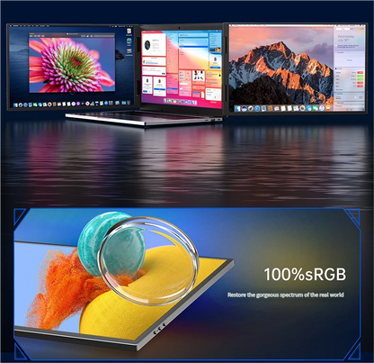 TripleScreenPro 2.5K triple portable monitor for laptop setup