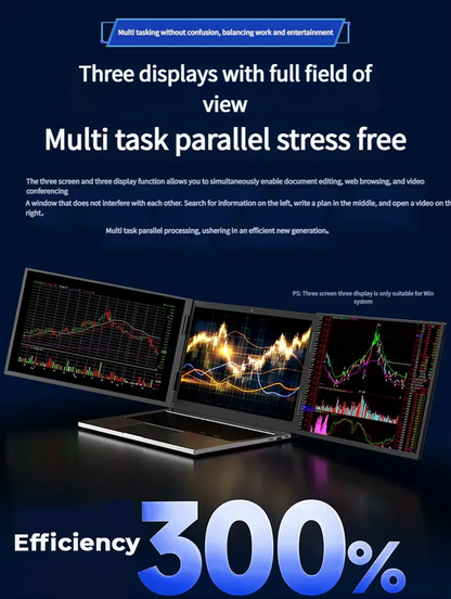 TripleScreenPro 2.5K triple portable monitor for laptop setup