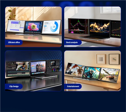 TripleScreenPro 2.5K triple portable monitor for laptop setup