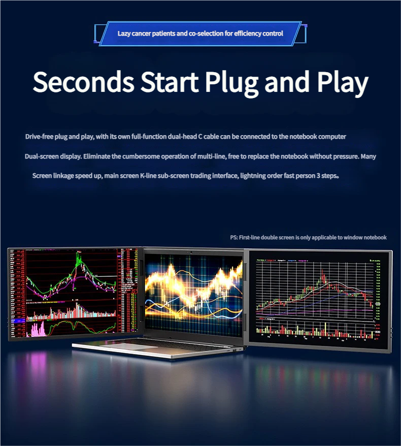 TripleScreenPro 2.5K triple portable monitor for laptop setup