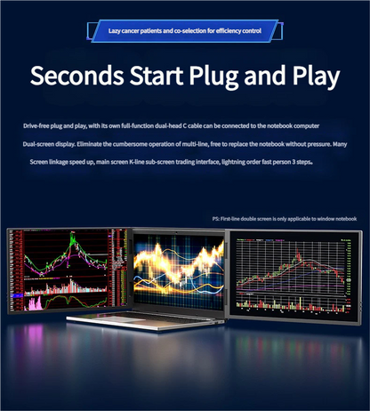 TripleScreenPro 2.5K triple portable monitor for laptop setup
