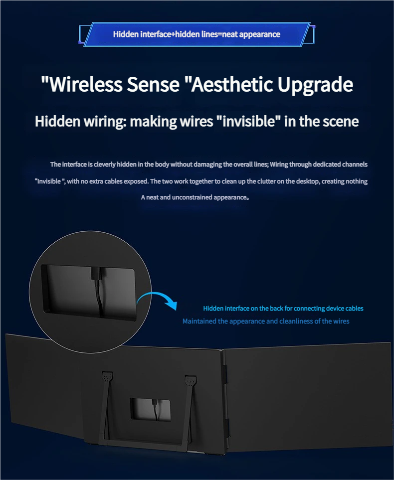 TripleScreenPro 2.5K triple portable monitor for laptop setup