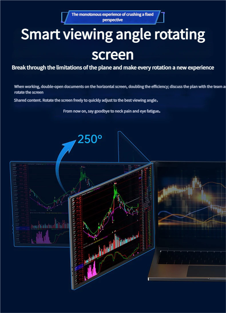TripleScreenPro 2.5K triple portable monitor for laptop setup