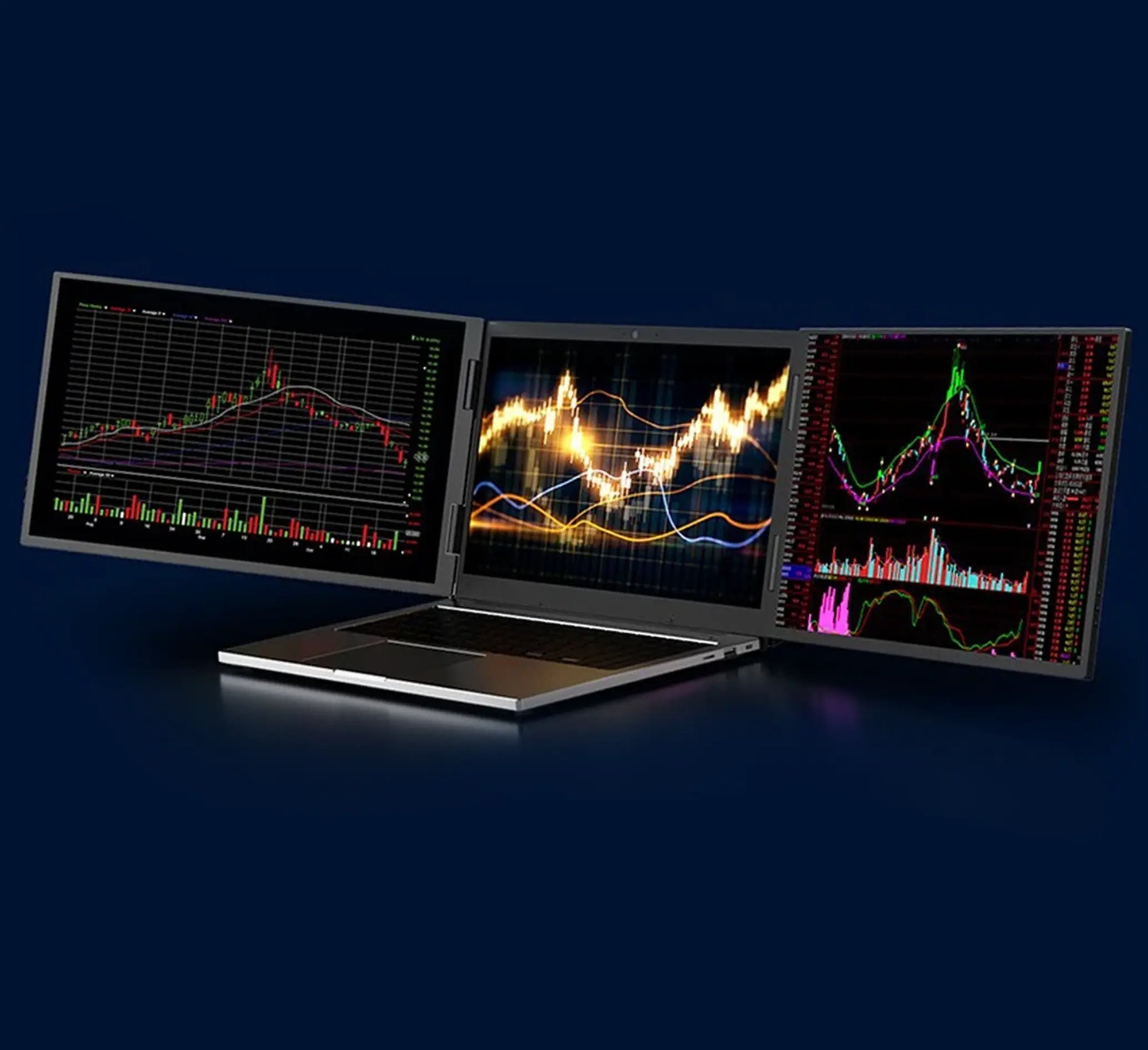 TripleScreenPro 2.5K triple portable monitor for laptop setup