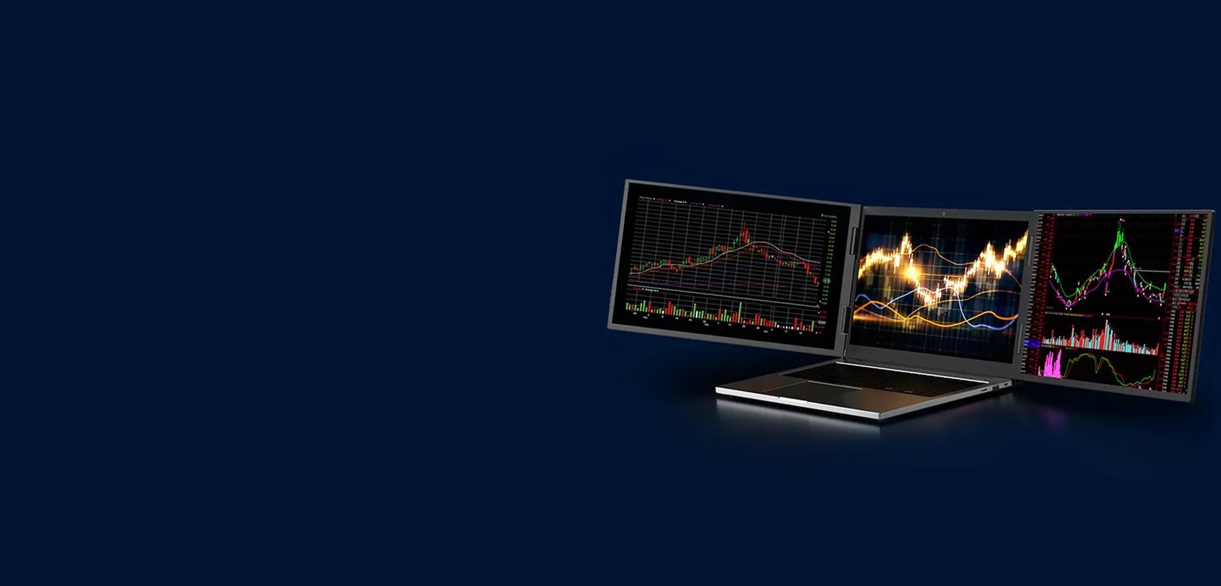 TripleScreenPro 2.5K triple portable monitor for laptop setup