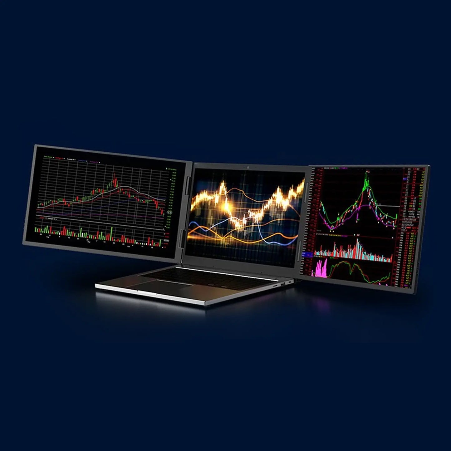 TripleScreenPro 2.5K triple portable monitor for laptop setup