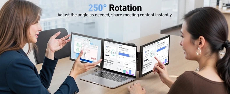 TripleScreenPro™ 16" 2.5K Ultra-HD Triple Screen Extender - Professional Laptop Monitor for M1/M2 Mac & Windows (16:10 Aspect Ratio)